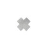 Paire de cache tétons adhésifs croix pailletée blanc 